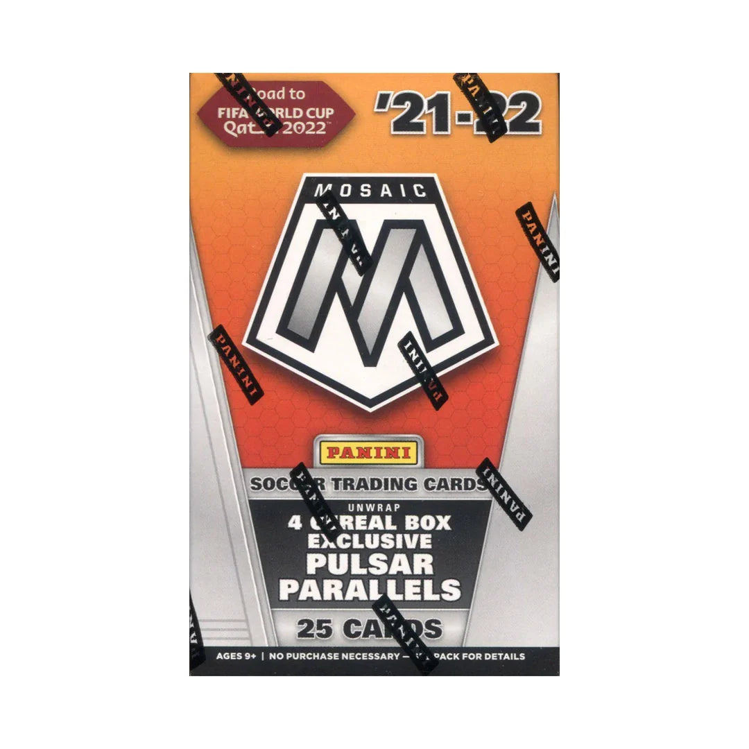 2021-22 Panini Mosaic Road to FIFA World Cup Soccer Cereal Box