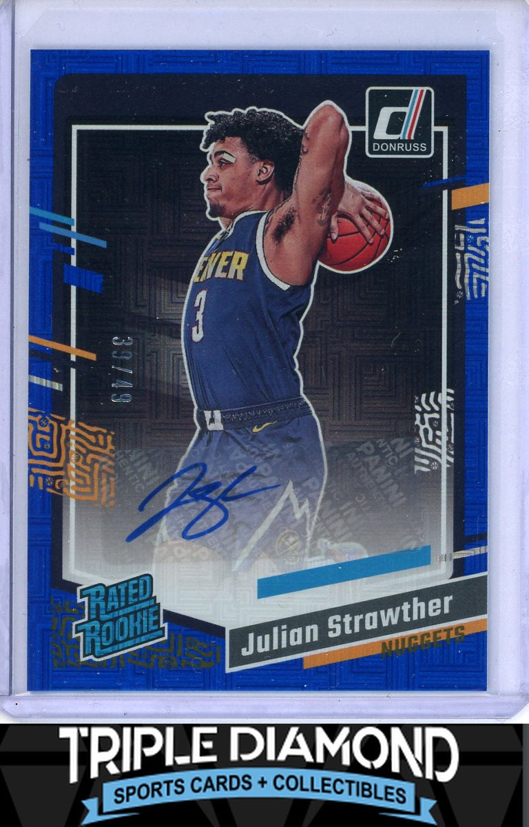 2023-24 Panini Donruss Julian Strawther Rated Rookie Auto Blue #39/49 B107