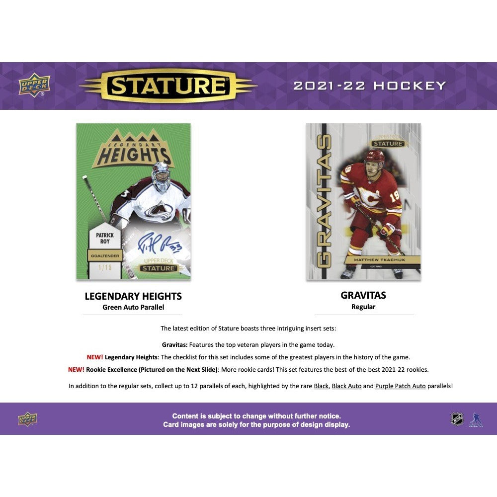 **NEW**(ASK BREAKER ABOUT PRICING )2021-22 Upper Deck Stature Hockey Hobby Box