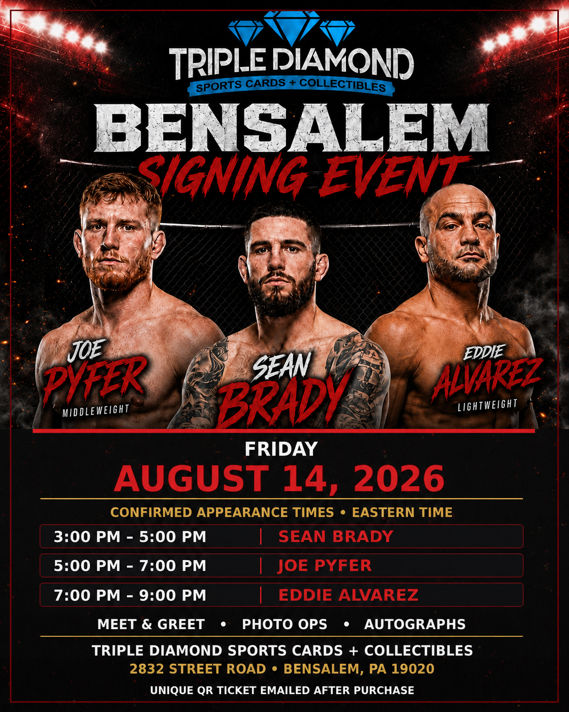 Triple Diamond Signing Event — Sean Brady, Joe Pyfer & Eddie Alvarez