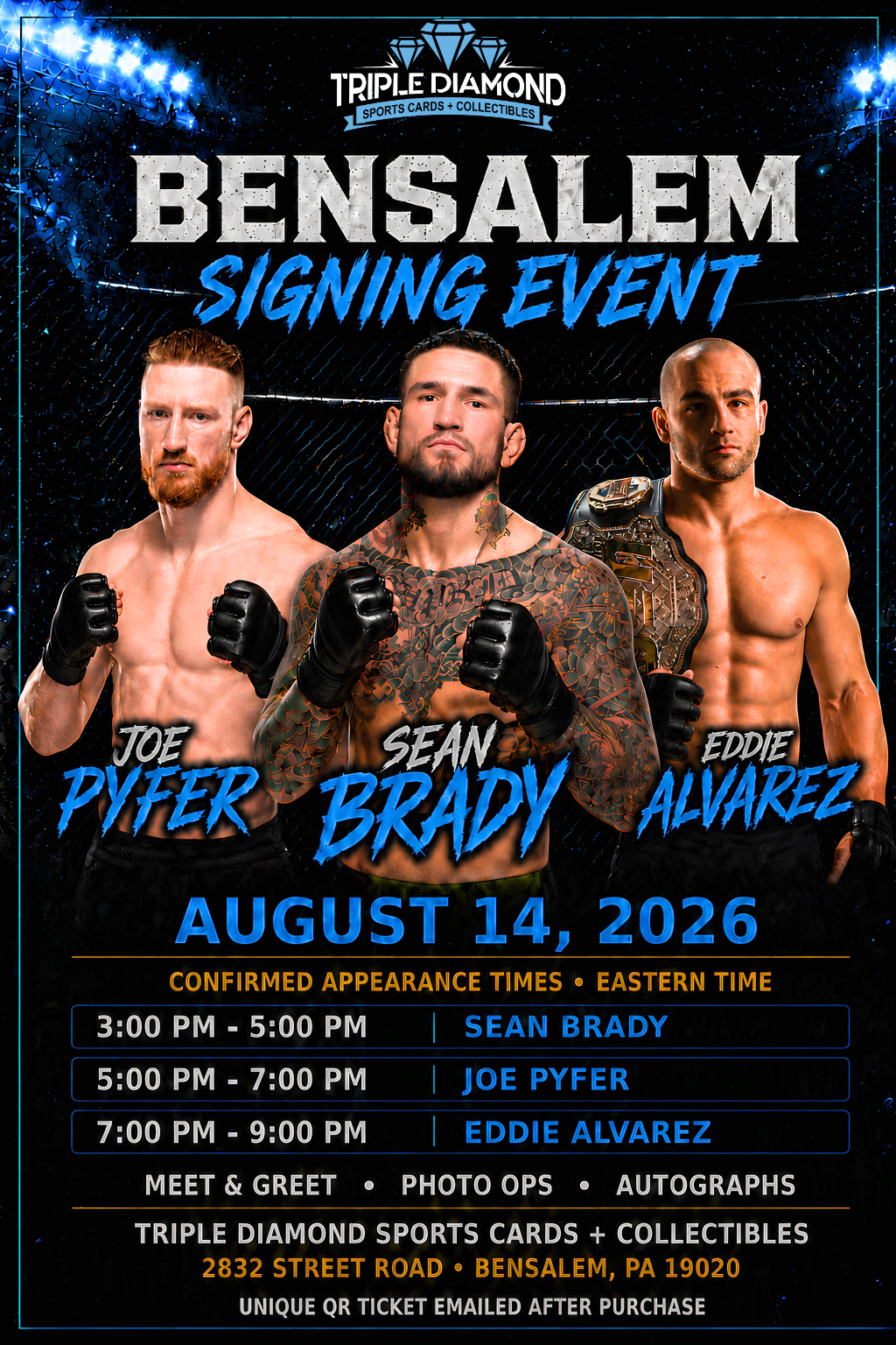 Triple Diamond Signing Event — Sean Brady, Joe Pyfer & Eddie Alvarez