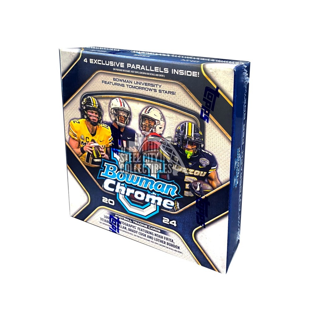 2024 BOWMAN CHROME UNIVERSITY FOOTBALL MONSTER BOX