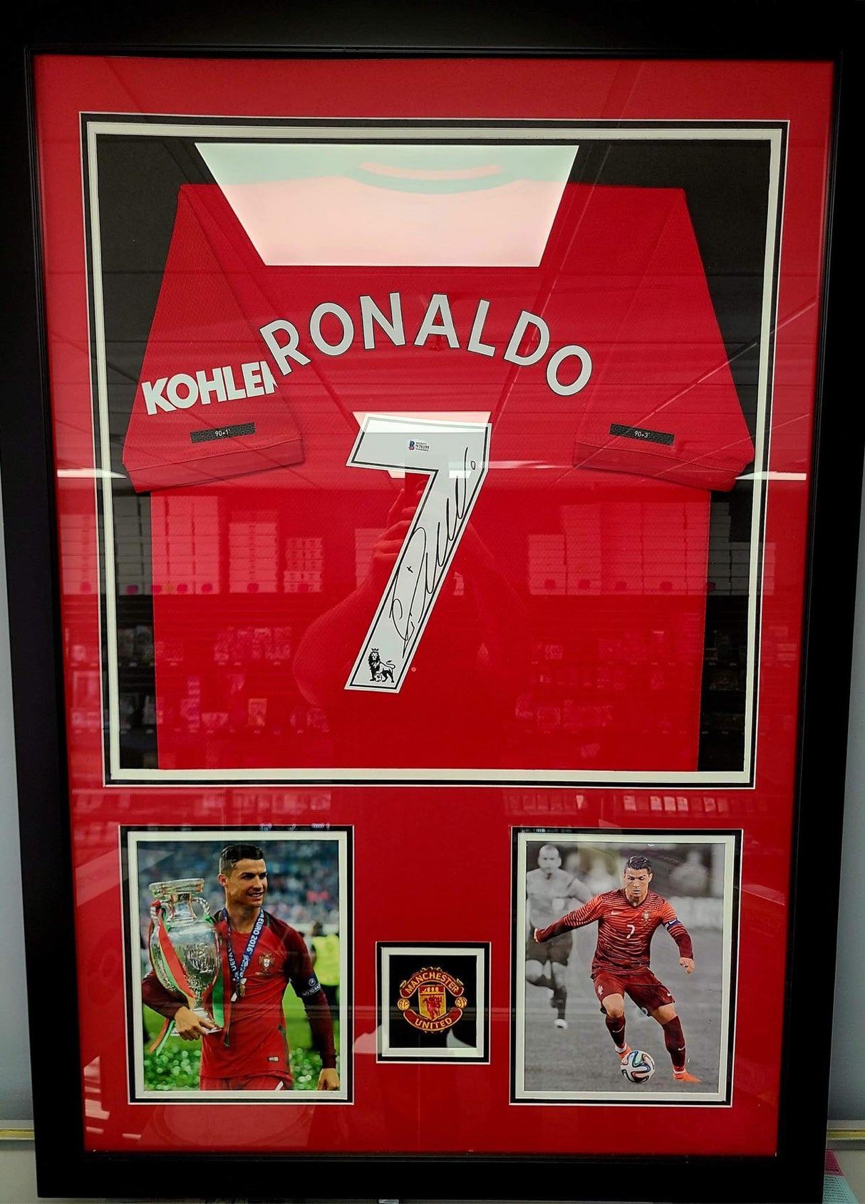 Christian Ronaldo Signed Jersey Framed with Photos and w COA